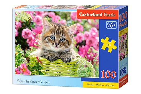 Puzzle 100 el. Kotek w kwiatkach ogrodowych Castorland B-111039 Puzzle 100 el. Kotek w kwiatkach ogrodowych Castorland B-111039