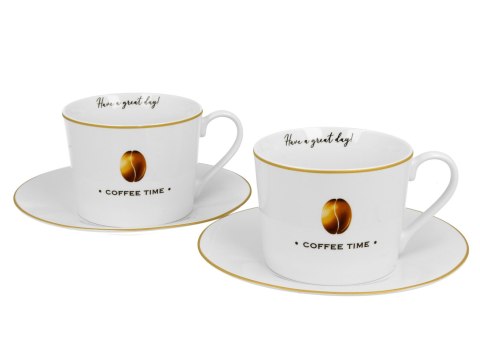 Filiżanki ze spodkami 230ml komplet 2szt. COFFEE TIME 2 Filiżanki ze spodkami 230ml komplet 2szt. COFFEE TIME 2