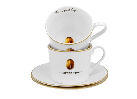 Filiżanki ze spodkami 230ml komplet 2szt. COFFEE TIME 2 Filiżanki ze spodkami 230ml komplet 2szt. COFFEE TIME 2
