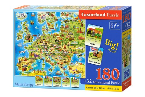 Puzzle 180 el MAPA EUROPY Castorland E-227 Puzzle 180 el MAPA EUROPY Castorland E-227