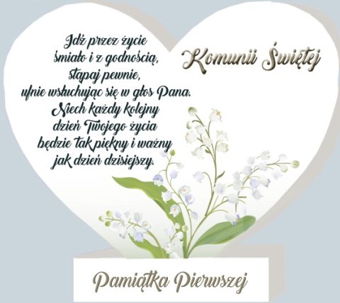Serce stojące 12x11cm KOMUNIA HDF02 Serce stojące 12x11cm KOMUNIA HDF02