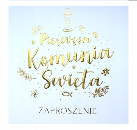 Zaproszenia 10szt KOMUNIA ŚWIĘTA 12x12cm NR011 Zaproszenia 10szt KOMUNIA ŚWIĘTA 12x12cm NR011