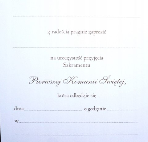 Zaproszenia 10szt KOMUNIA ŚWIĘTA 12x12cm NR011 Zaproszenia 10szt KOMUNIA ŚWIĘTA 12x12cm NR011