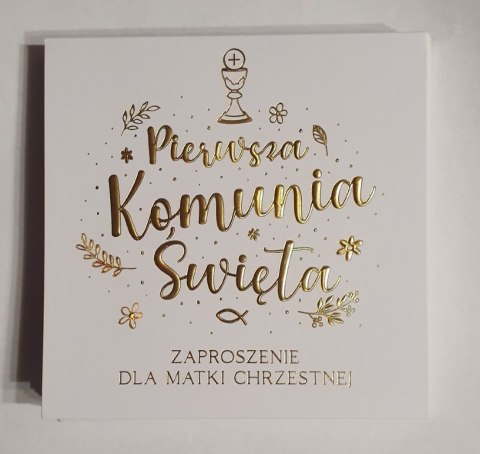 Zaproszenia 10szt KOMUNIA ŚWIĘTA DLA MATKI CHRZESTNEJ NR013 Zaproszenia 10szt KOMUNIA ŚWIĘTA DLA MATKI CHRZESTNEJ NR013