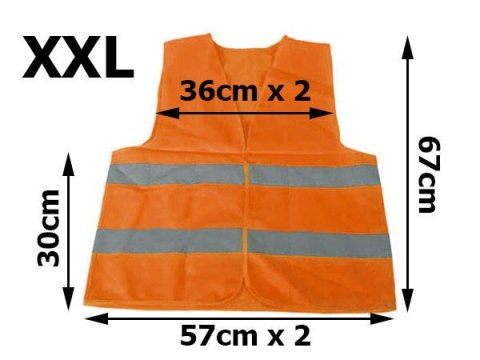 Kamizelka odblaskowa ostrzegawcza drogowa pomarańczowa 10026 xxl Kamizelka odblaskowa ostrzegawcza drogowa pomarańczowa 10026 xxl