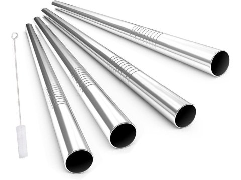 Słomki rurki wielorazowe metalowe eko x10 czyścik Słomki rurki wielorazowe metalowe eko x10 czyścik