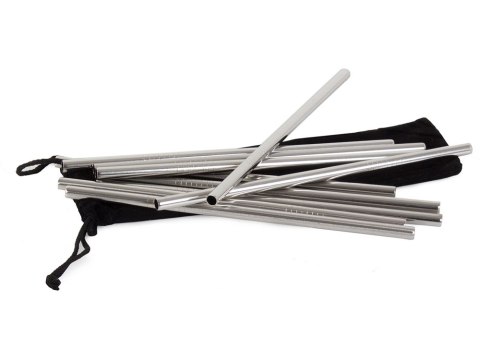 Słomki rurki wielorazowe metalowe eko x10 czyścik Słomki rurki wielorazowe metalowe eko x10 czyścik