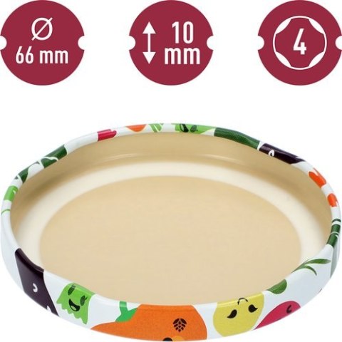 Zakrętka fi 66/4 warzywne minki - 10 szt. Zakrętka fi 66/4 warzywne minki - 10 szt.