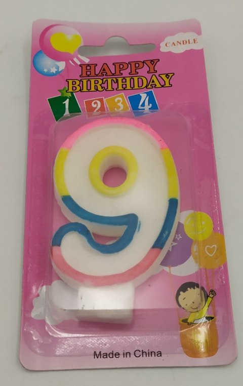 Świeczka cyferka "9" 12szt Świeczka cyferka "9" 12szt