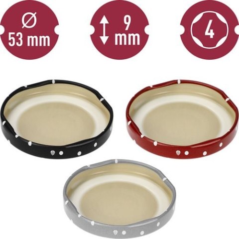 Zakrętka fi 53 kropki mix - 10 szt. Zakrętka fi 53 kropki mix - 10 szt.