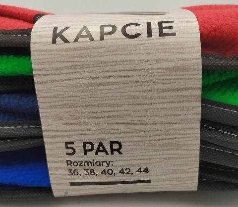 KAPCIE filcowe rozmiar 36, 38, 40, 42, 44 - zestaw 5 par KAPCIE filcowe rozmiar 36, 38, 40, 42, 44 - zestaw 5 par