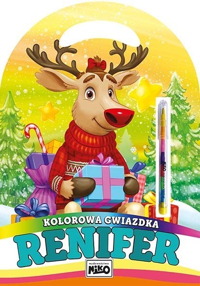 Kolorowa gwiazdka Renifer Kolorowa gwiazdka Renifer