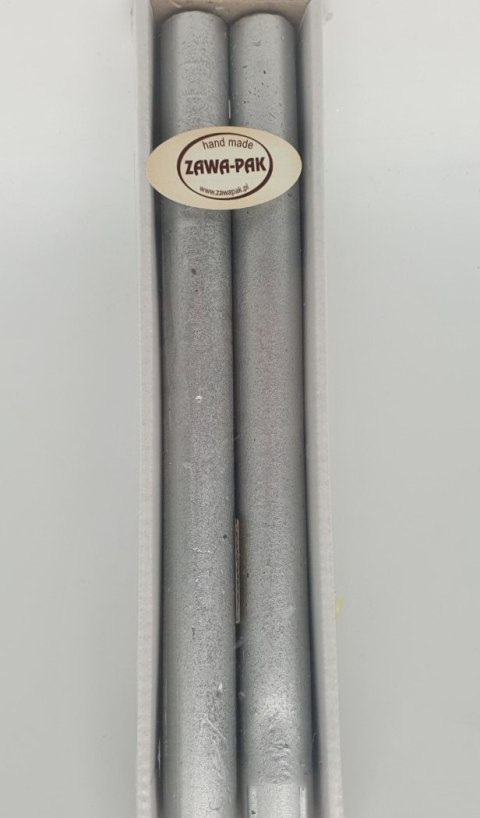 Świeca rustykalna stołowa srebrna 250/22mm 2szt. | RSTO25LA2 Świeca rustykalna stołowa srebrna 250/22mm 2szt. | RSTO25LA2