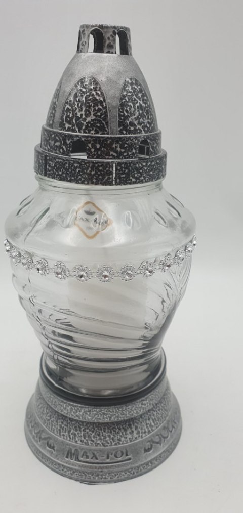Znicz lampion 8szt. SREBRNY 25cm Znicz lampion 8szt. SREBRNY 25cm