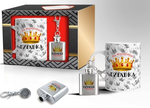Kubek + mini piersiówka Dla wspaniałego Dziadka Kubek + mini piersiówka Dla wspaniałego Dziadka