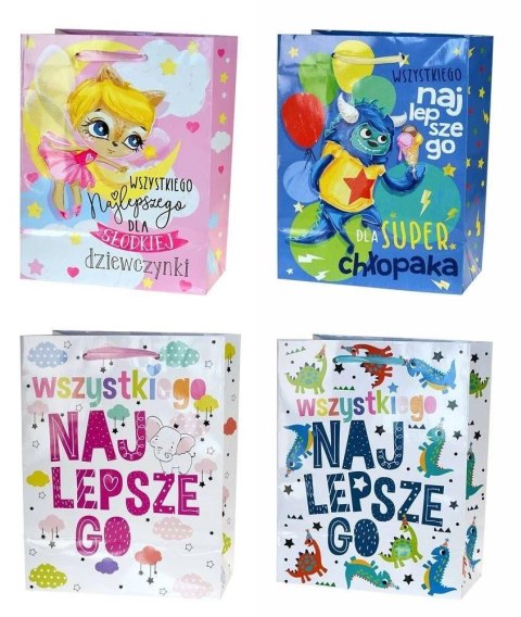 Torba papierowa 12szt. DZIECIĘCA 13x17,9x8cm TS-093 Torba papierowa 12szt. DZIECIĘCA 13x17,9x8cm TS-093