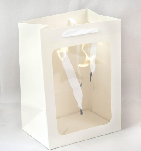 Torba papierowa biała 12szt. 20x30cm | 0582 Torba papierowa biała 12szt. 20x30cm | 0582