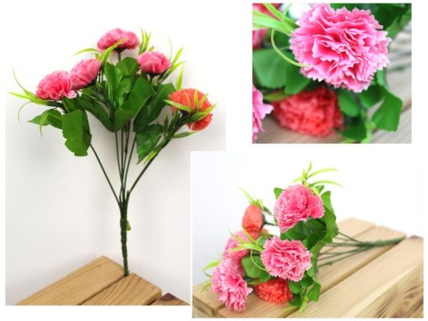 Bukiet 4kpl goździk 7 kwiatów 4cm łodyga 30cm różowo-koralowy Bukiet 4kpl goździk 7 kwiatów 4cm łodyga 30cm różowo-koralowy