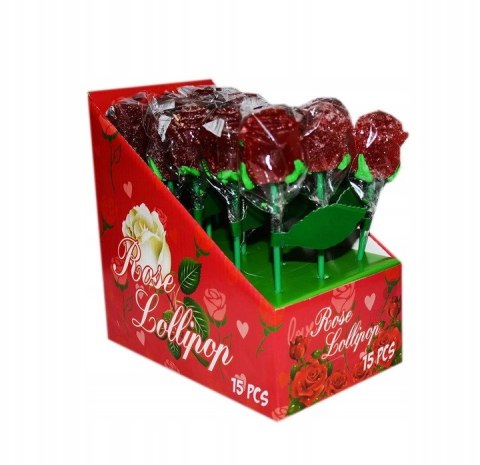 Lizak żelowy róża 38 g - 15 szt Lizak żelowy róża 38 g - 15 szt