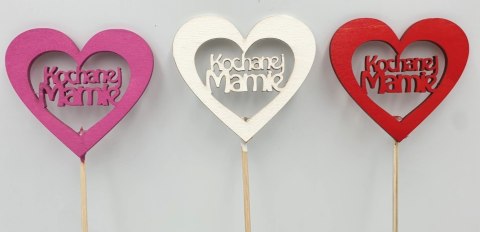 Pik drewniany serce Kochanej Mamie 3szt. Pik drewniany serce Kochanej Mamie 3szt.