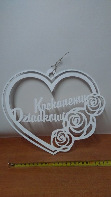 Serce wiszące 30cm ażur DZIADEK Serce wiszące 30cm ażur DZIADEK