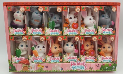 Zajączek gumowy piszczka + lizak z gumą do żucia RABBIT FAMILY+LOLLIPOP 12 szt. Zajączek gumowy piszczka + lizak z gumą do żucia RABBIT FAMILY+LOLLIPOP 12 szt.