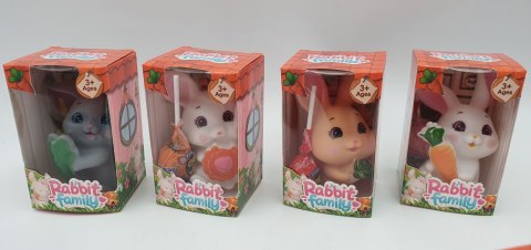 Zajączek gumowy piszczka + lizak z gumą do żucia RABBIT FAMILY+LOLLIPOP 12 szt. Zajączek gumowy piszczka + lizak z gumą do żucia RABBIT FAMILY+LOLLIPOP 12 szt.