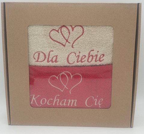 Komplet 2 ręczników w pudełku Kocham Cię , Dla Ciebie Komplet 2 ręczników w pudełku Kocham Cię , Dla Ciebie