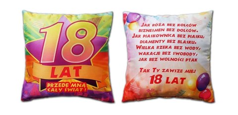 Poduszka urodzinowa -- 18 lat przede mną cały świat S114 Poduszka urodzinowa -- 18 lat przede mną cały świat S114