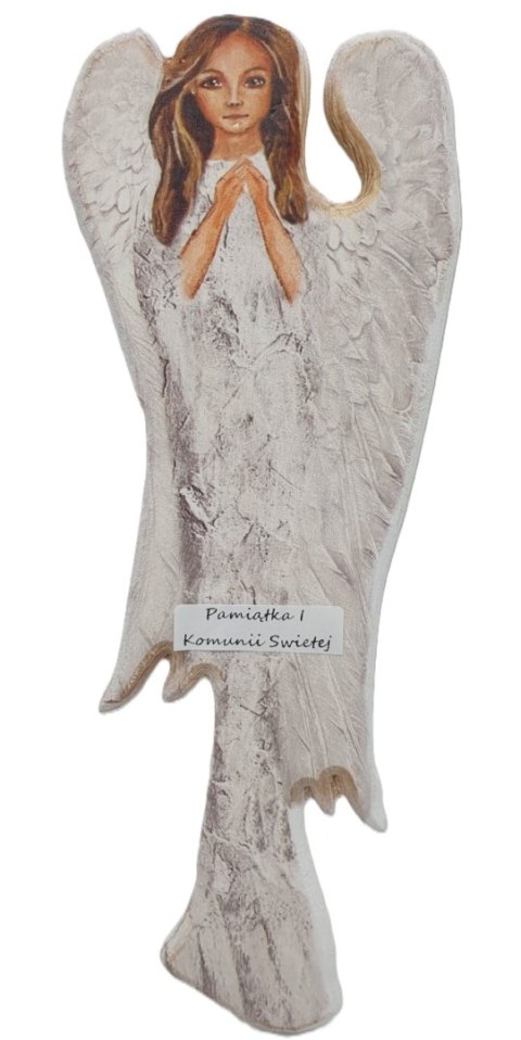 Anioł drewniany malowany Komunia Święta 30cm Anioł drewniany malowany Komunia Święta 30cm