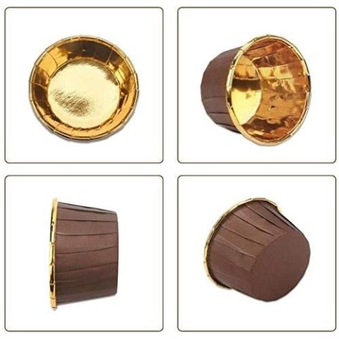 Papilotki muffinki babeczki 50 x 40mm foremki złoty brąz 50szt. Papilotki muffinki babeczki 50 x 40mm foremki złoty brąz 50szt.
