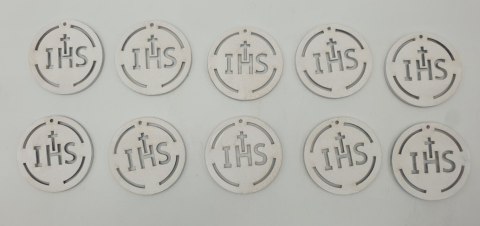 Plakietka 10szt KOMUNIA ŚW IHS 5cm Plakietka 10szt KOMUNIA ŚW IHS 5cm