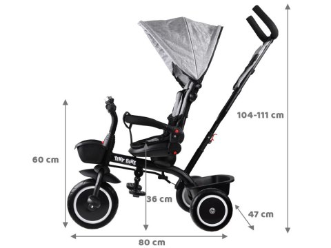 Rowerek dziecięcy trójkołowy Tiny Bike 3w1 z daszkiem OBRACANY SP0650SZ Rowerek dziecięcy trójkołowy Tiny Bike 3w1 z daszkiem OBRACANY SP0650SZ