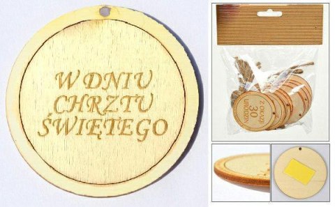 Zawieszka etykieta 10szt. drewniana CHRZEST ŚW OZD-032 Zawieszka etykieta 10szt. drewniana CHRZEST ŚW OZD-032