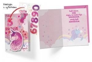 Karnet z wymiennymi cyframi Urodziny jednorożec DK-670 Karnet z wymiennymi cyframi Urodziny jednorożec DK-670