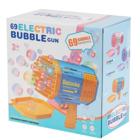 Pistolet automat do baniek bazooka na bańki bubble niebieska 963-13A Pistolet automat do baniek bazooka na bańki bubble niebieska 963-13A