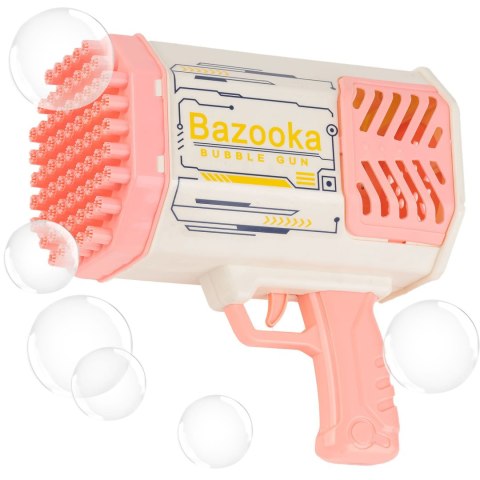 Pistolet automat do baniek bazooka na bańki bubble różowa 963-11A Pistolet automat do baniek bazooka na bańki bubble różowa 963-11A