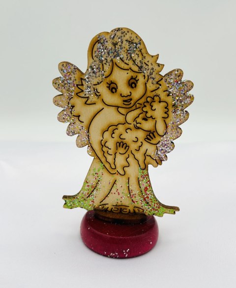 Aniołek stojący z brokatem , 11 x 4 cm Aniołek stojący z brokatem , 11 x 4 cm