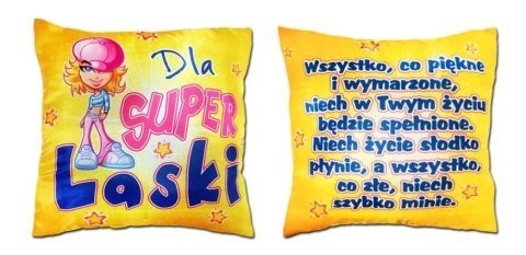 Poduszka okolicznościowa -Dla Super LASKI 35 x 35 cm S151 Poduszka okolicznościowa -Dla Super LASKI 35 x 35 cm S151