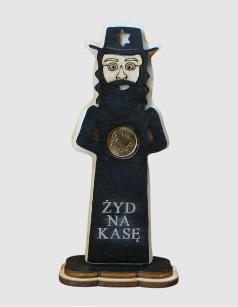 Żyd na kasę - figurka drewniana 13 x 6 cm | P172 Żyd na kasę - figurka drewniana 13 x 6 cm | P172