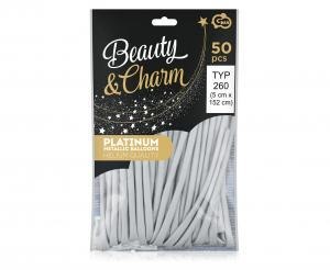 Balony do modelowania Beauty&Charm, platynowe srebrne, 50 szt. KK CB-MLSR Balony do modelowania Beauty&Charm, platynowe srebrne, 50 szt. KK CB-MLSR
