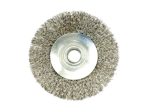 Szczotka druciana obrotowa boczna 100mm M14 drut karbowany stalowy G00597 Szczotka druciana obrotowa boczna 100mm M14 drut karbowany stalowy G00597