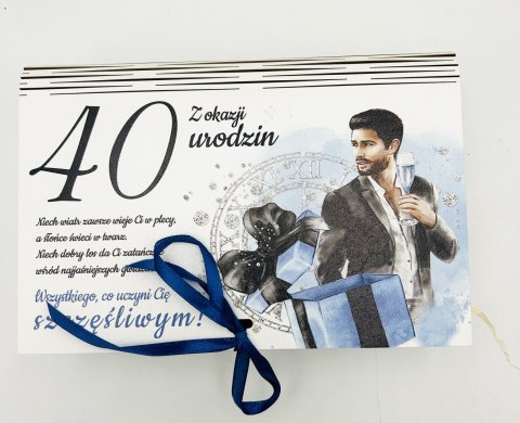 Kasetka duża dzielona kolor ELEGANT PAN- z okazji 40-tych urodzin 3307-EPN40 Kasetka duża dzielona kolor ELEGANT PAN- z okazji 40-tych urodzin 3307-EPN40