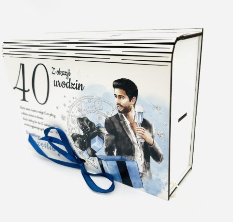 Kasetka duża dzielona kolor ELEGANT PAN- z okazji 40-tych urodzin 3307-EPN40 Kasetka duża dzielona kolor ELEGANT PAN- z okazji 40-tych urodzin 3307-EPN40