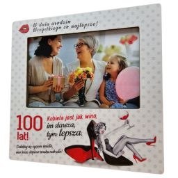 Ramka na zdjęcia 10 ×15 cm 100 lat dla kobiety SZPILKA 3310-SZ100 Ramka na zdjęcia 10 ×15 cm 100 lat dla kobiety SZPILKA 3310-SZ100