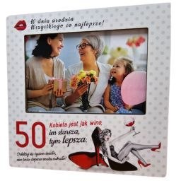 Ramka na zdjęcia 10 ×15 cm 50 urodziny kobiety SZPILKA 3310-SZ50 Ramka na zdjęcia 10 ×15 cm 50 urodziny kobiety SZPILKA 3310-SZ50