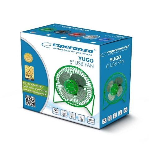 Wentylator wiatrak biurkowy stojący pod USB YUGO zielony Wentylator wiatrak biurkowy stojący pod USB YUGO zielony