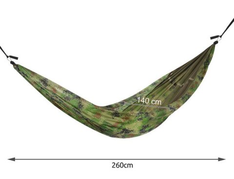 Hamak turystyczny Santiago Army 260 x 140cm Net 00010149 Hamak turystyczny Santiago Army 260 x 140cm Net 00010149
