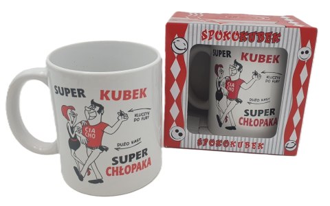Kubek ceramiczny w ozdobnym opakowaniu "Super Kubek Super Chłopaka" Kubek ceramiczny w ozdobnym opakowaniu "Super Kubek Super Chłopaka"