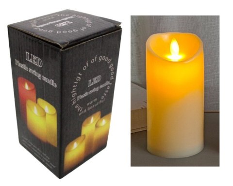 Świeca świeczka LED połysk skaczący płomień 20 x 7,5 cm BIAŁA SXU-105B Świeca świeczka LED połysk skaczący płomień 20 x 7,5 cm BIAŁA SXU-105B
